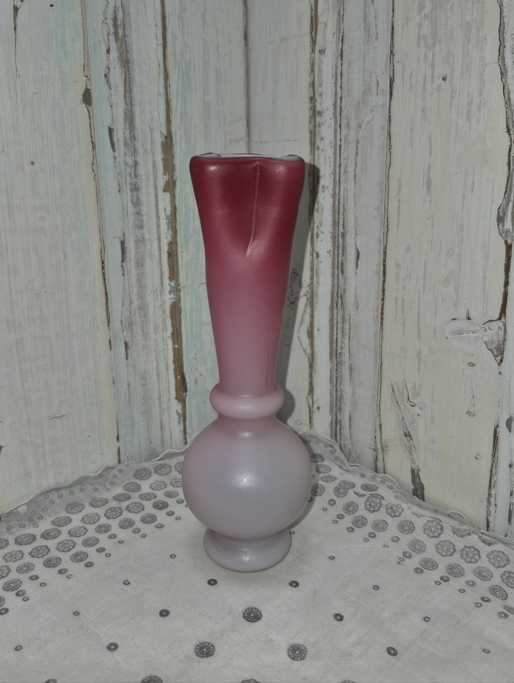 Wheeling Peach Blow Decorative Glass Vase